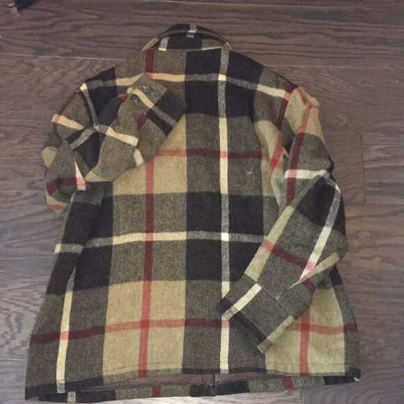 Vintage Maine Plaid Sherpa lined Sears Retro Hipster lumberjack Shirt Jacket 44 - Picture 6 of 6